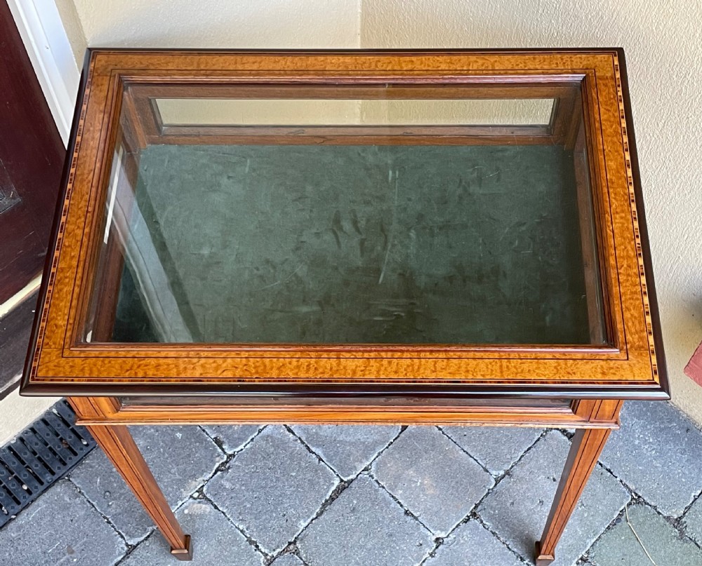 Edwardian Satinwood Bijouterie Display Table Cabinet  View V