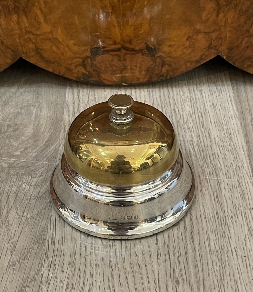 Edwardian Silver and Brass Shop Counter Table Bell