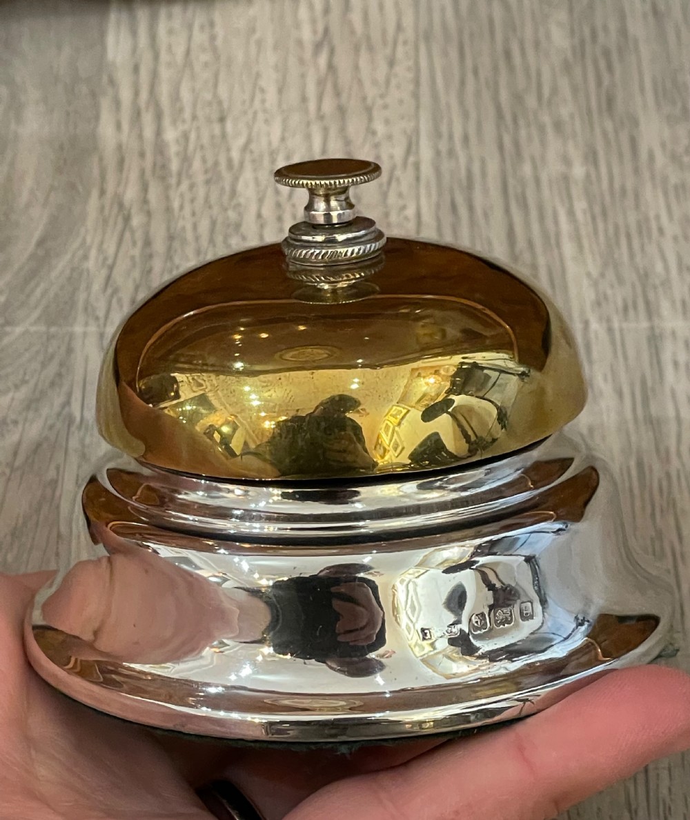 Edwardian Silver and Brass Shop Counter Table Bell View III