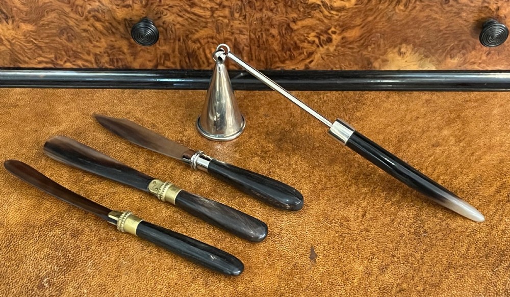 Collection of 19th Century Horn Desk Letter Openers and Page Turners