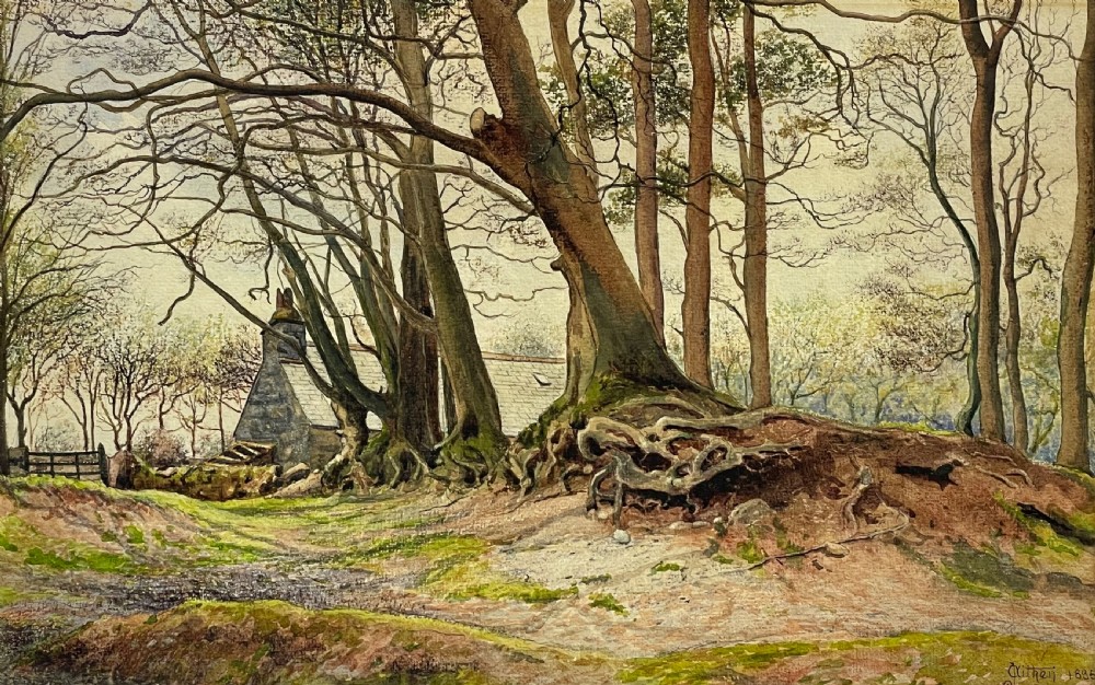 Beautiful Isle of Man Landscape Painting by James Aitken, Ballaglass Glen  View III