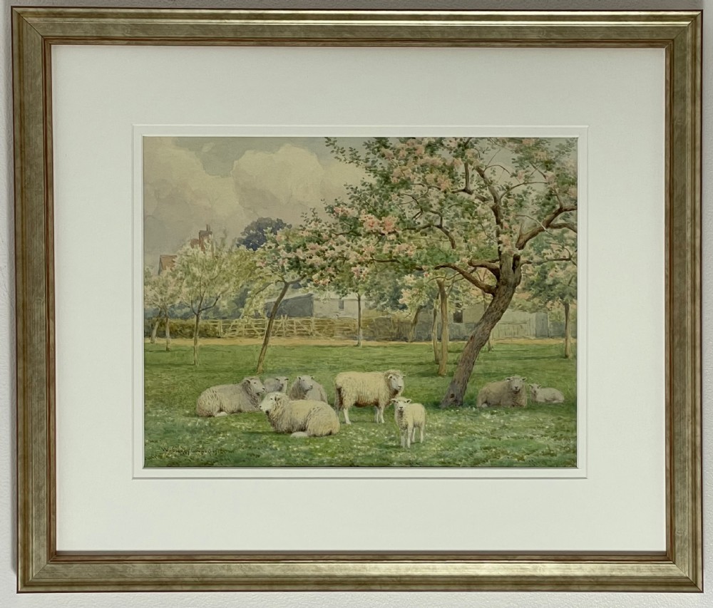 William Sidney Cooper (1854-1927) watercolour, sheep