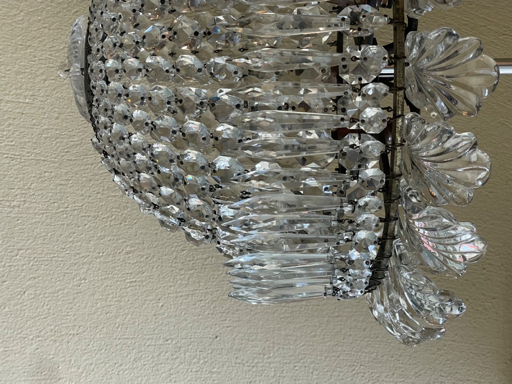 Impressive Silver Plated Triple Bulb Bag Chandelier View V