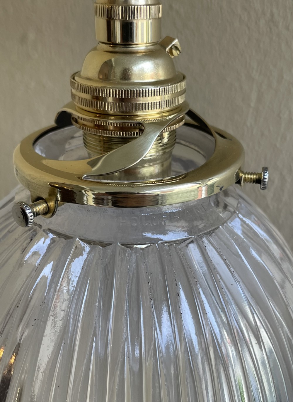 Edwardian Holophane Pendant Light View II