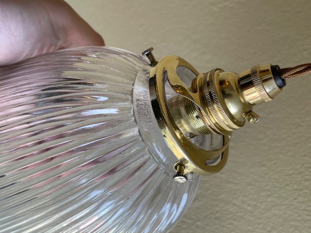 Edwardian Holophane Pendant Light View VI