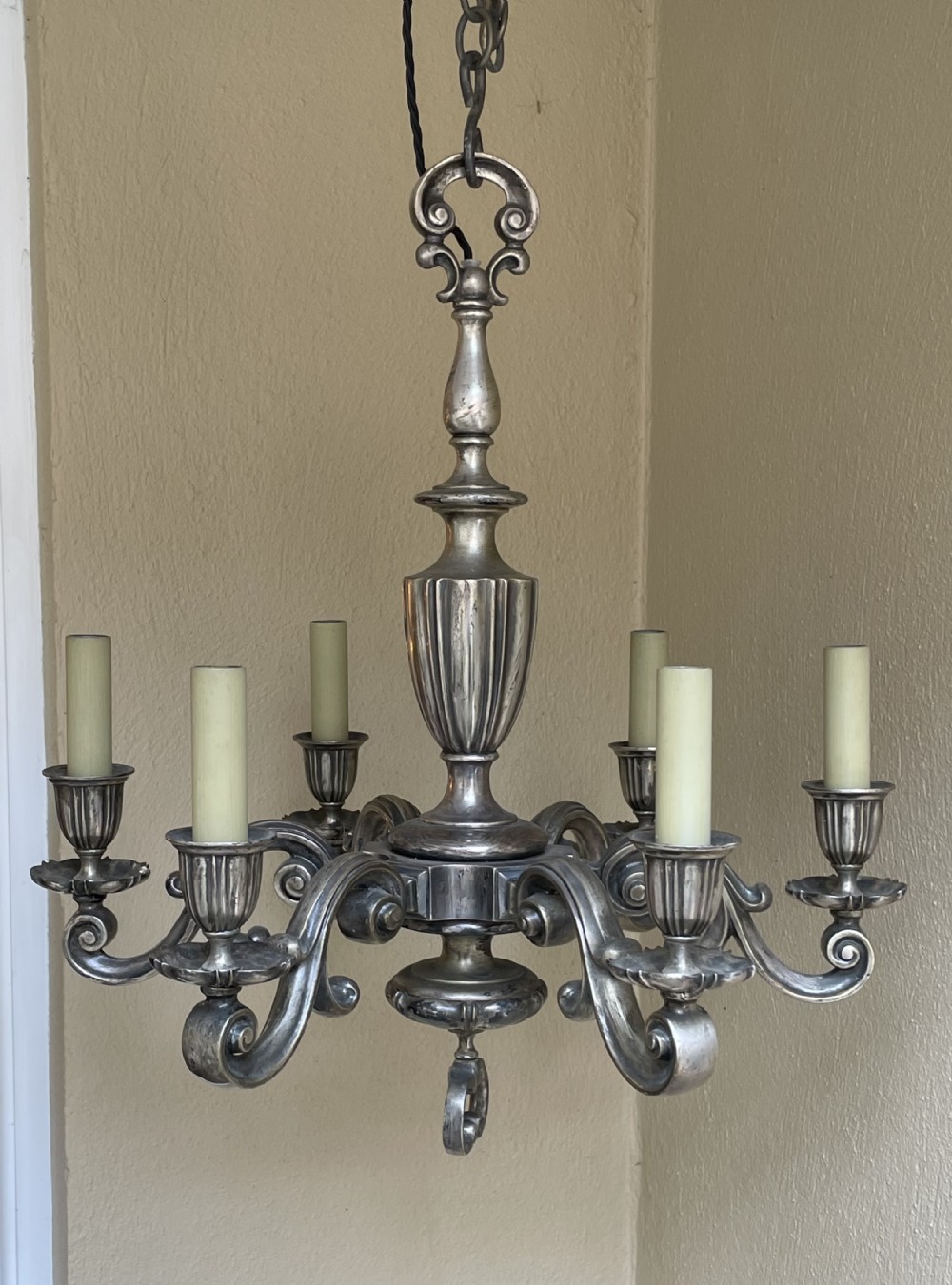 Early 20th Century Silver Plated Chandelier