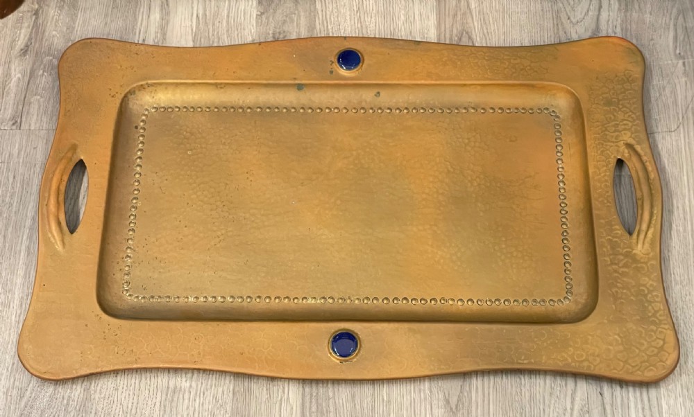 Fantastic Arts & Crafts Coppered Brass Tray View III