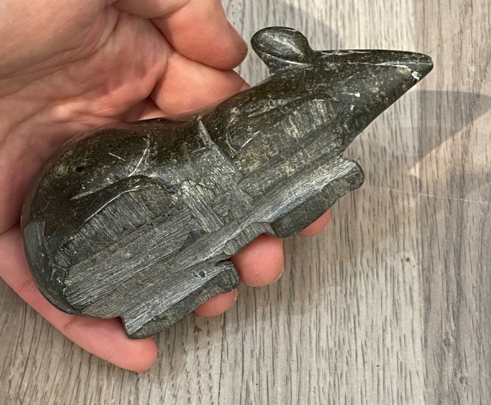 Carved Serpentine Rat Paperweight View III