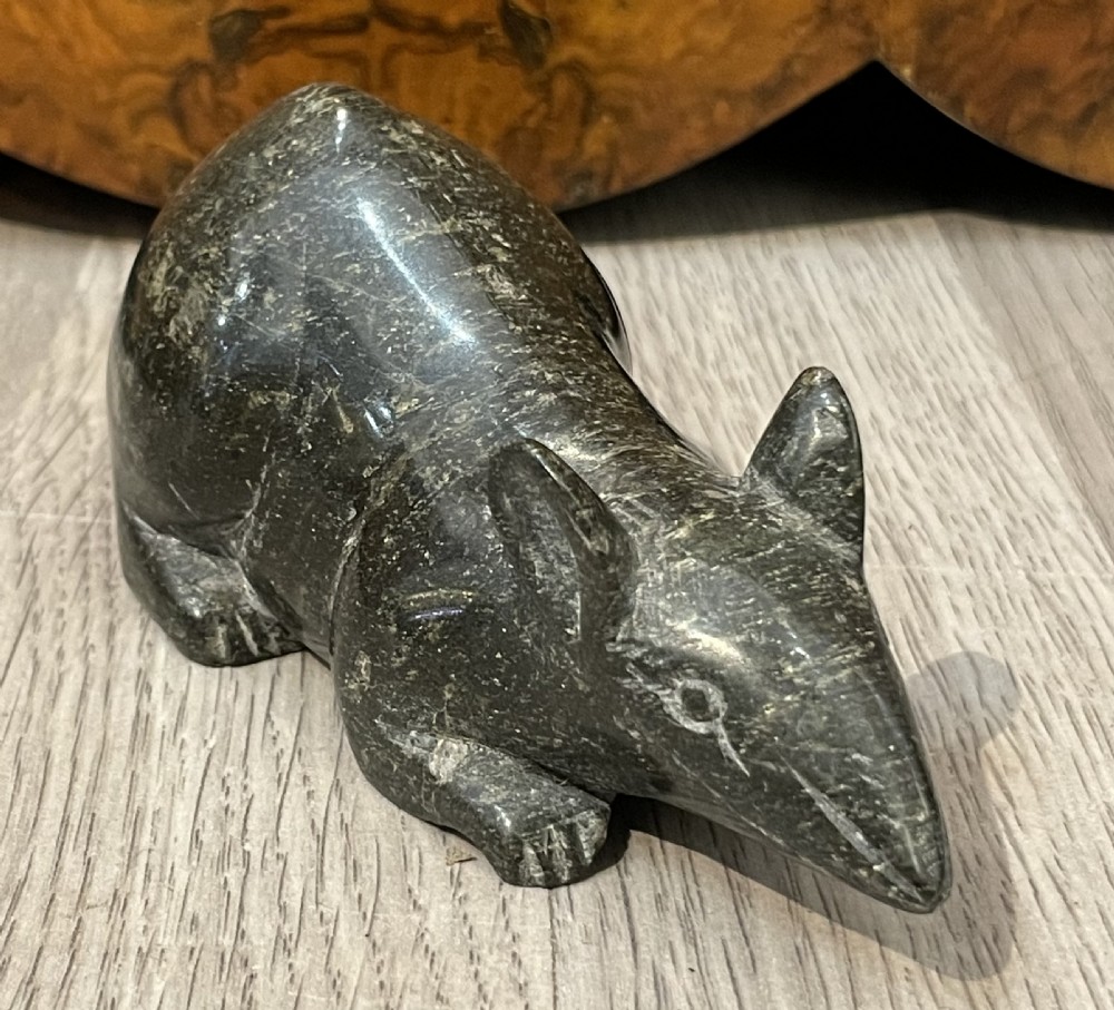 Carved Serpentine Rat Paperweight View VI