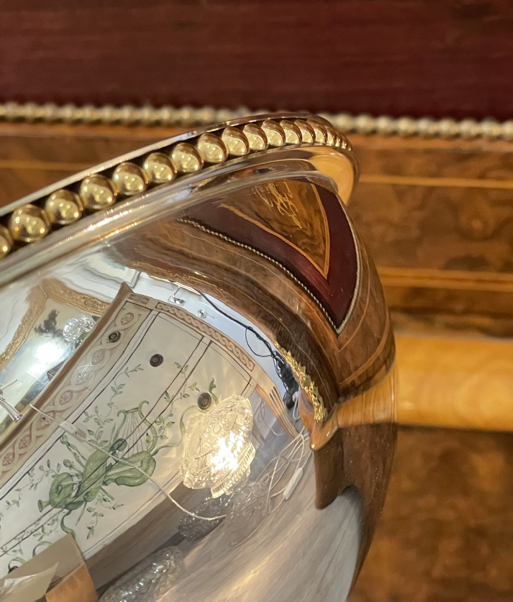 Elizabeth II silver bowl with silver gilt beaded rim View III