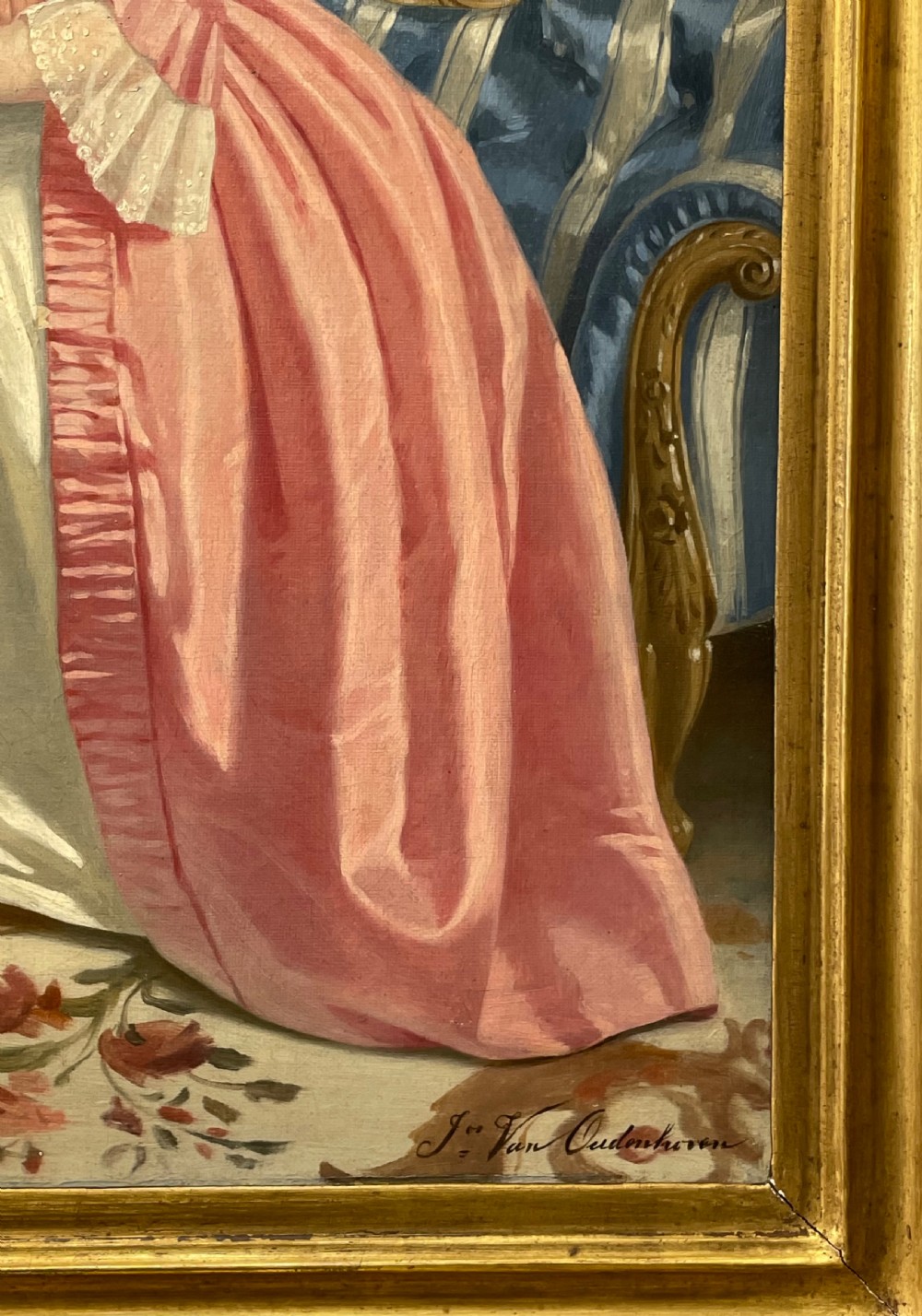 Impressive Interior Portrait Oil Painting by Joseph Van Oudenhoven View IV