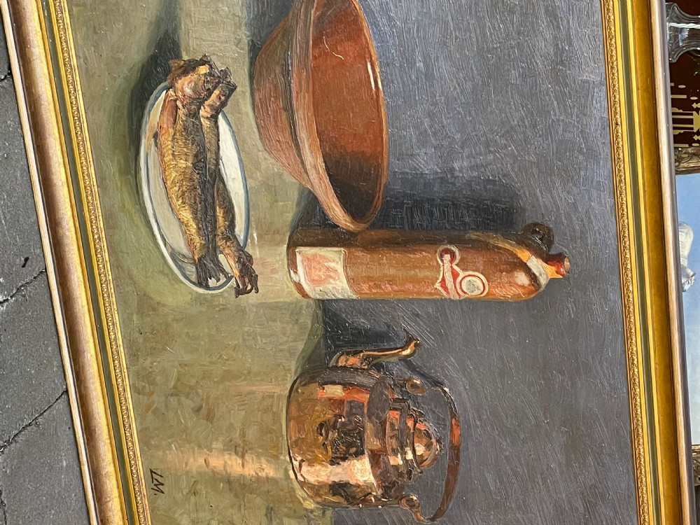 Dutch Still Life Oil Painting signed LM View II