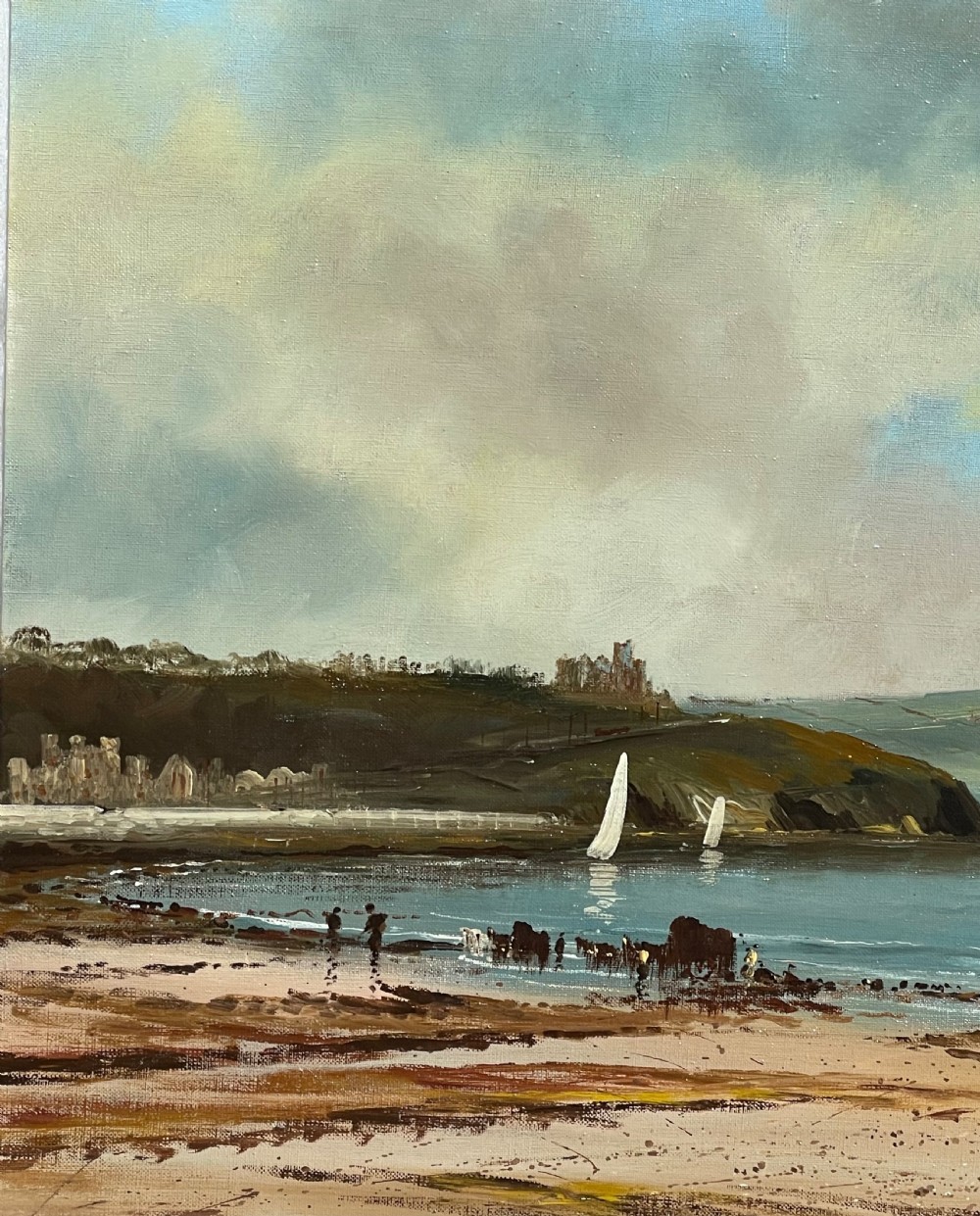 Large Edwardian Isle of Man Oil Painting by J E Tate  View III
