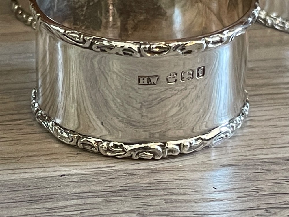 Set of Six Victorian Silver Napkin Rings View IV