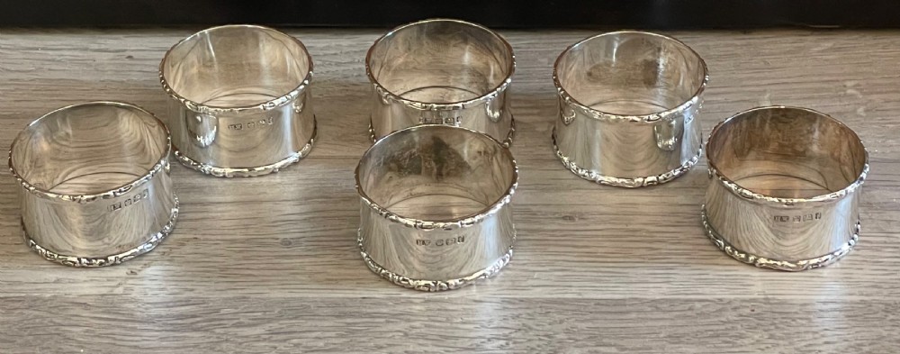 Set of Six Victorian Silver Napkin Rings View VI