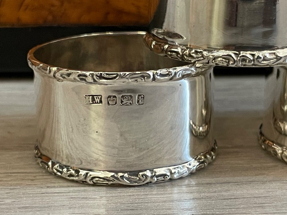Set of Six Victorian Silver Napkin Rings View VII