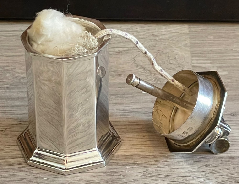 George V Solid Silver Table Lighter View IV