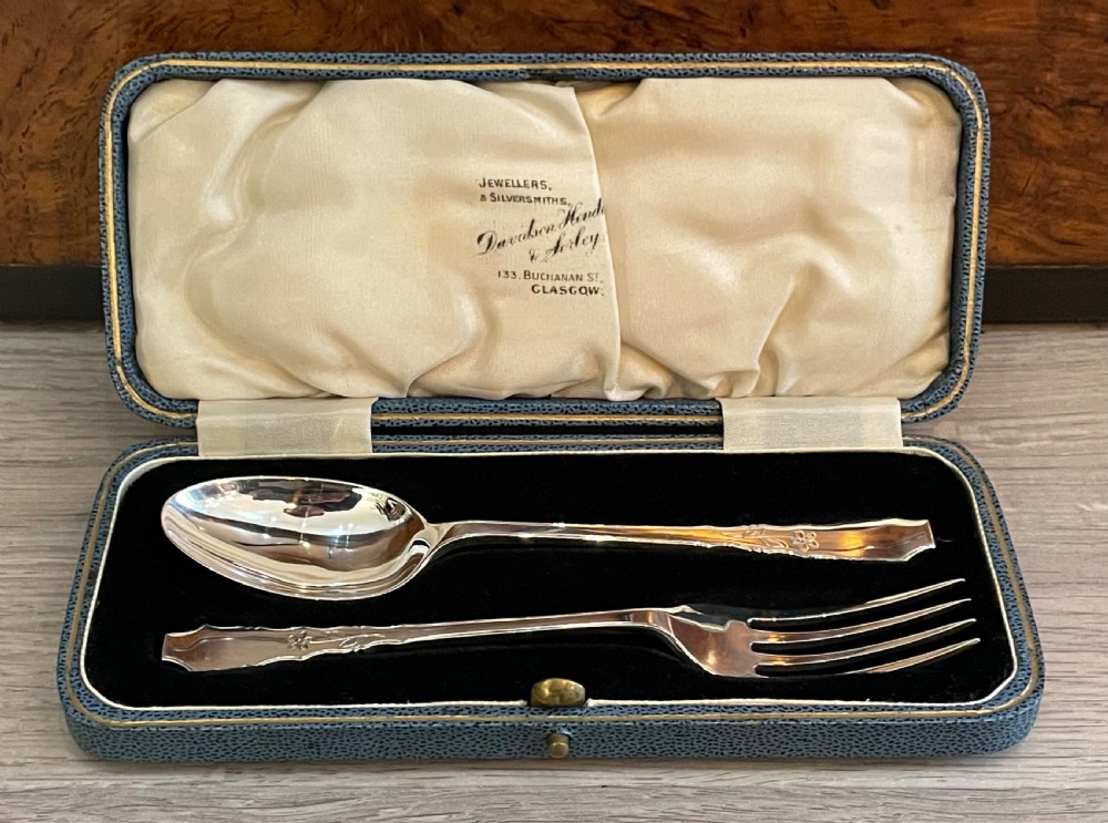 George V Solid Silver Christening Set