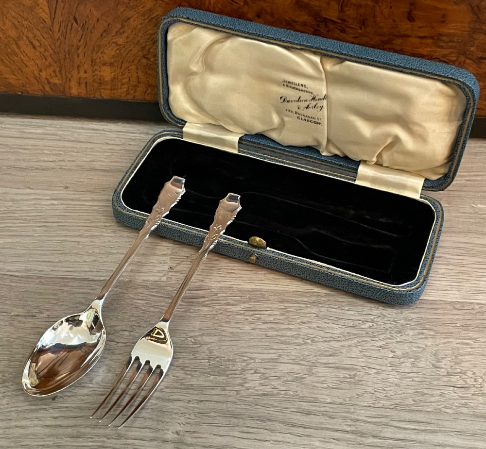 George V Solid Silver Christening Set View II
