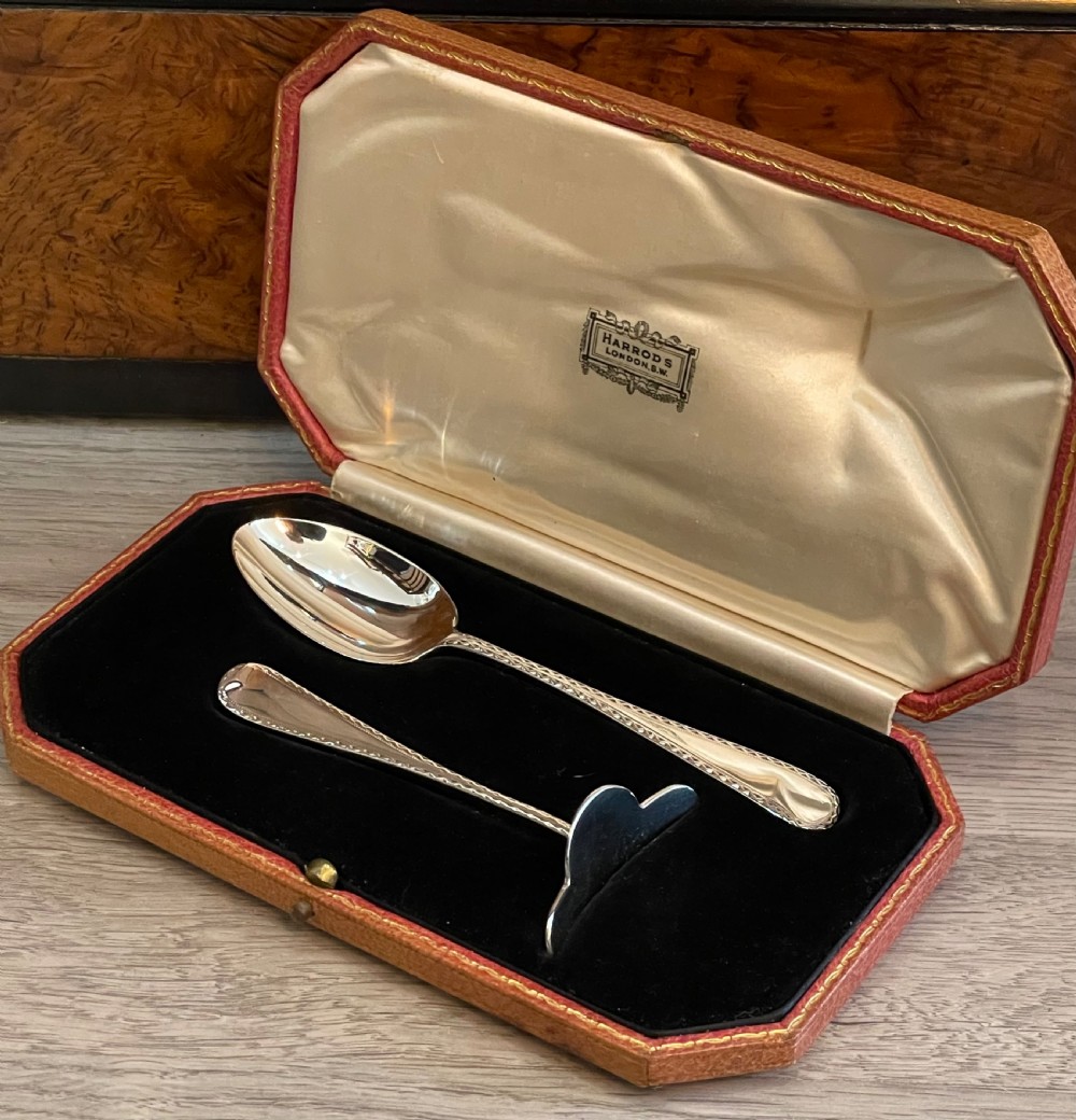 George V Solid Silver Christening Set by Harrods View III