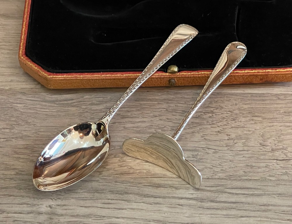 George V Solid Silver Christening Set by Harrods View IV