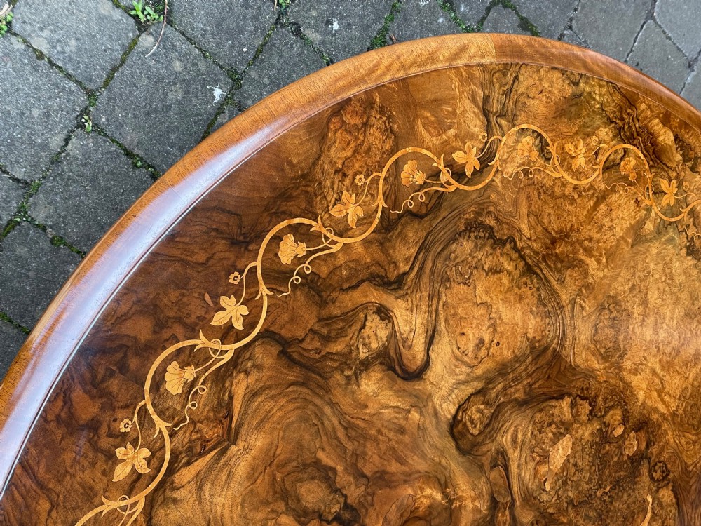 Outstanding Victorian Burr Walnut Centre Dining Table View III