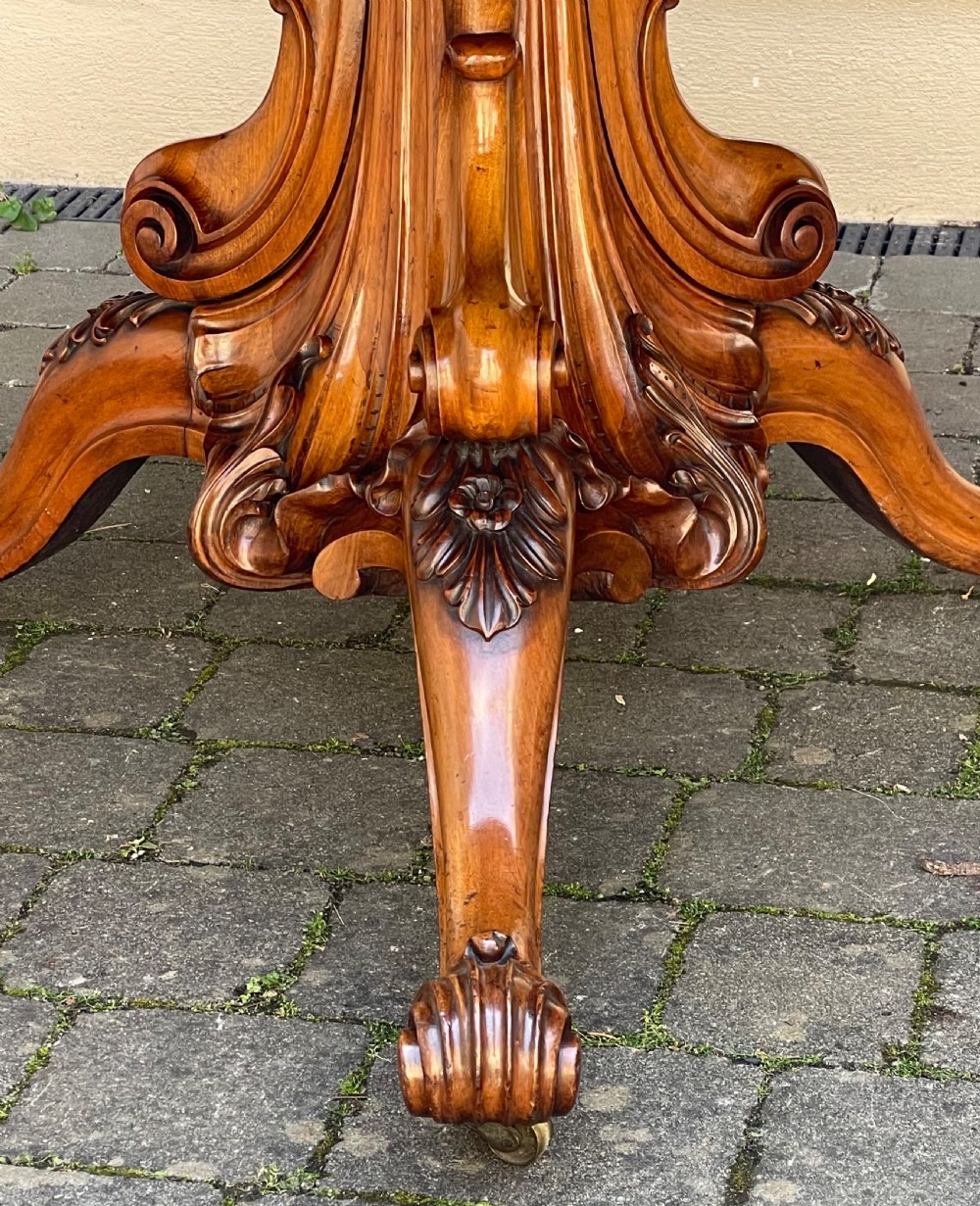 Outstanding Victorian Burr Walnut Centre Dining Table View V