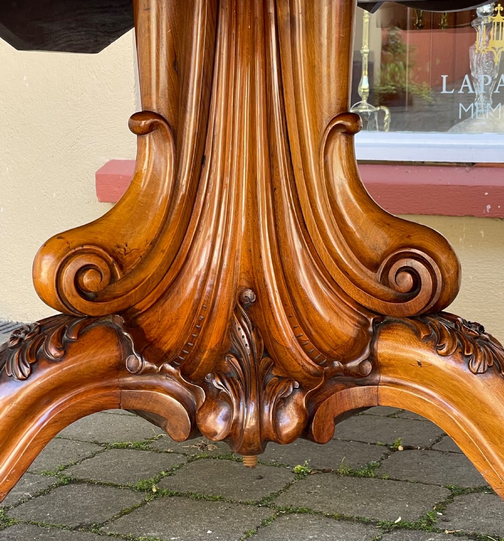 Outstanding Victorian Burr Walnut Centre Dining Table View XII