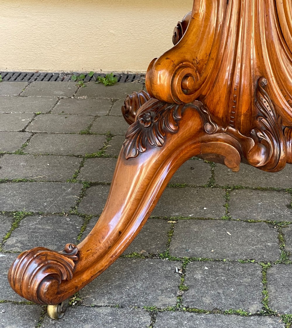 Outstanding Victorian Burr Walnut Centre Dining Table View XIII