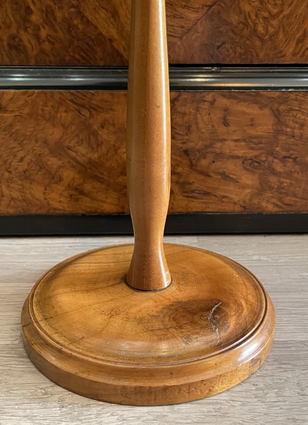 19th century fruit wood wig stand  View II