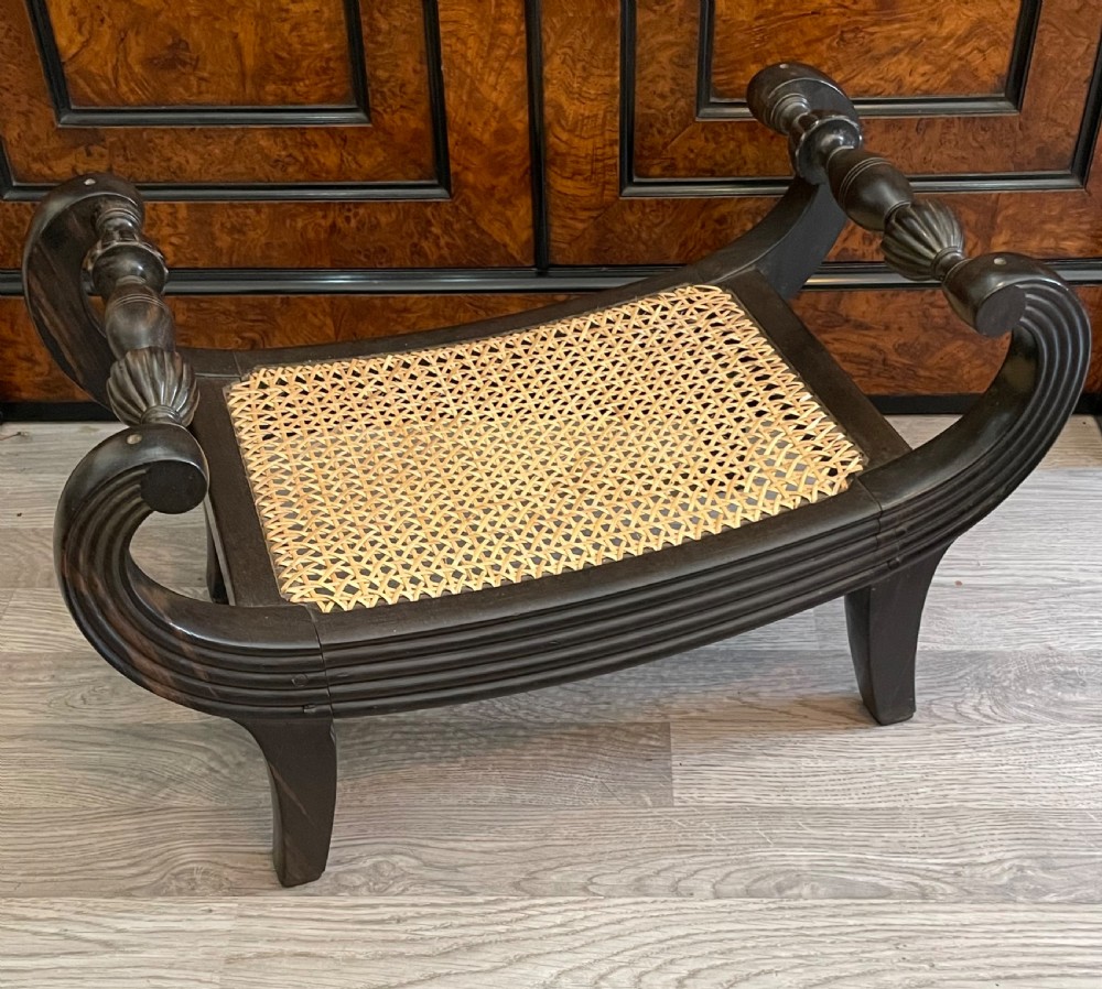 Anglo Indian Solid Ebony Footstool