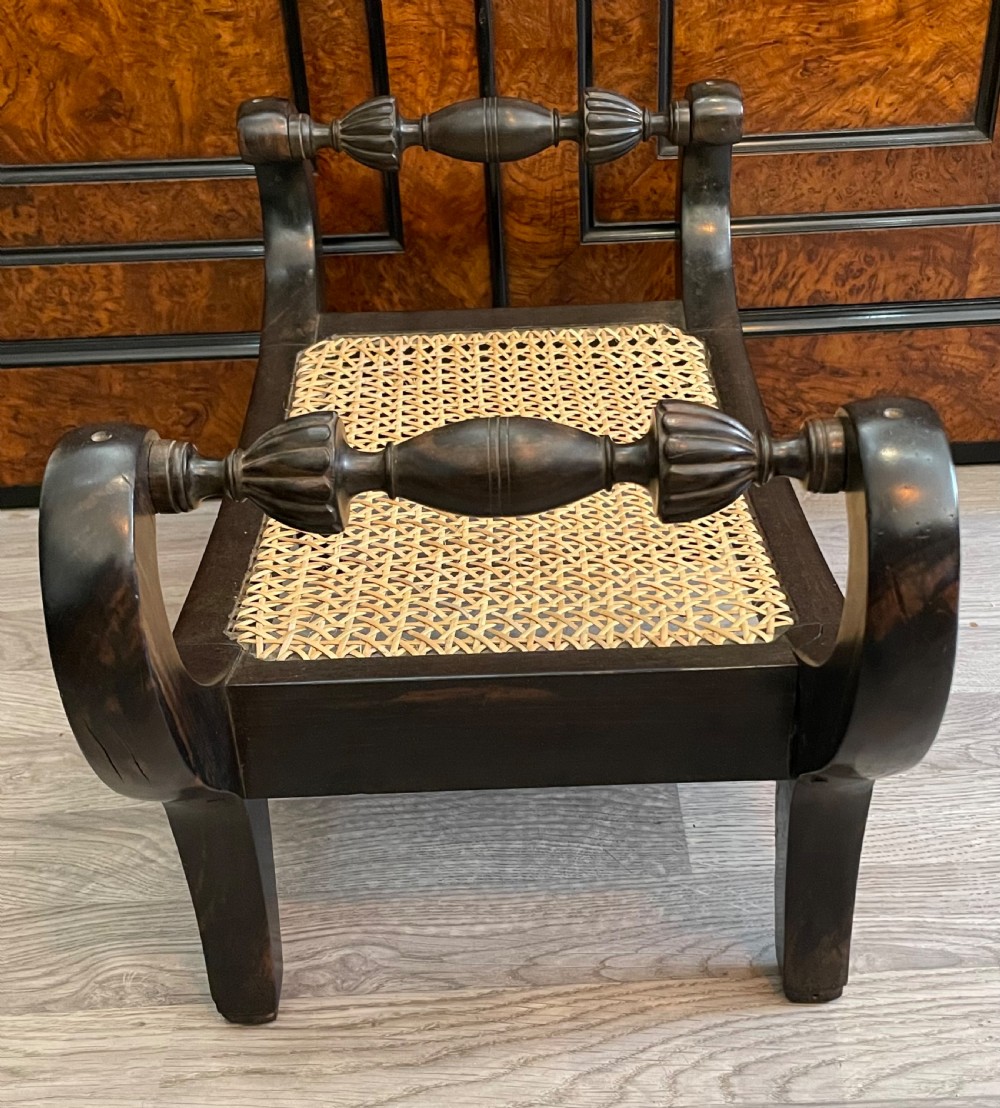 Anglo Indian Solid Ebony Footstool View II