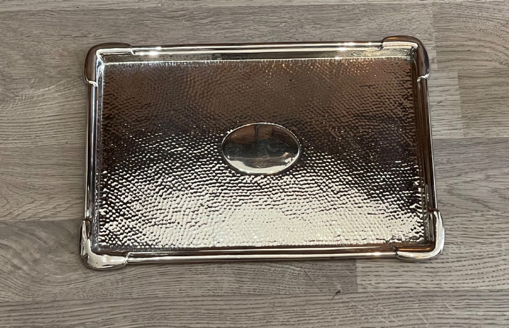 Art Nouveau Planished Silver Dressing Table Tray View II