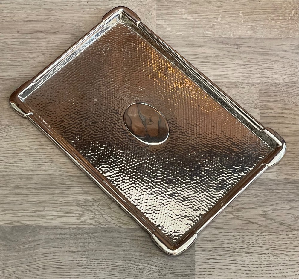 Art Nouveau Planished Silver Dressing Table Tray View V