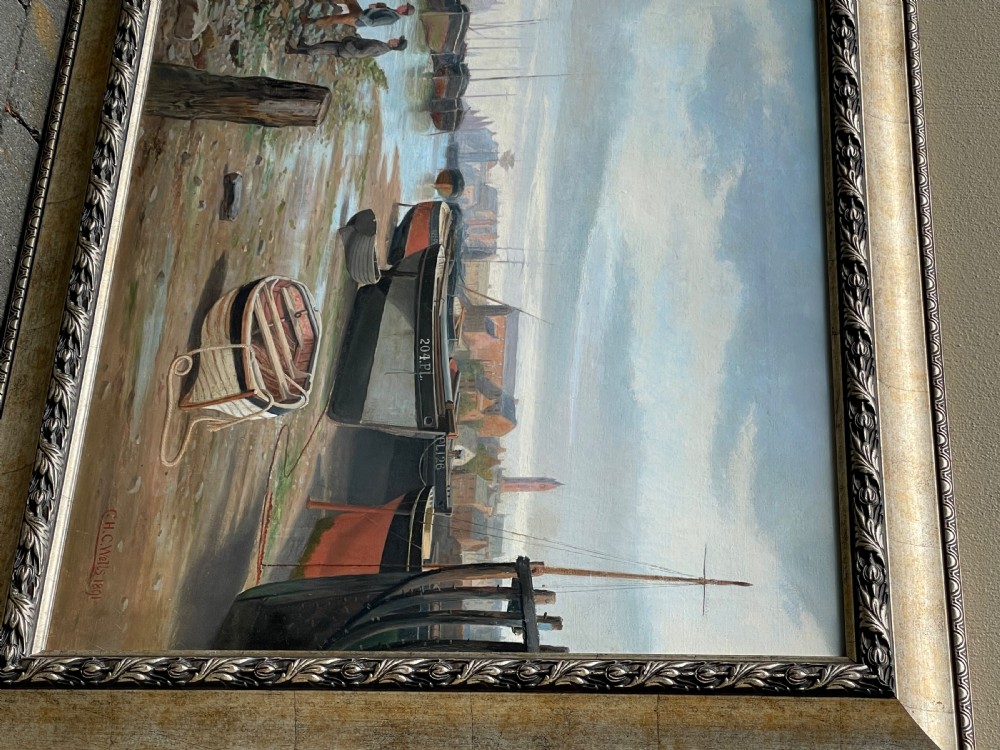 Fantastic Oil Painting of Peel Harbour, Isle of Man  View III