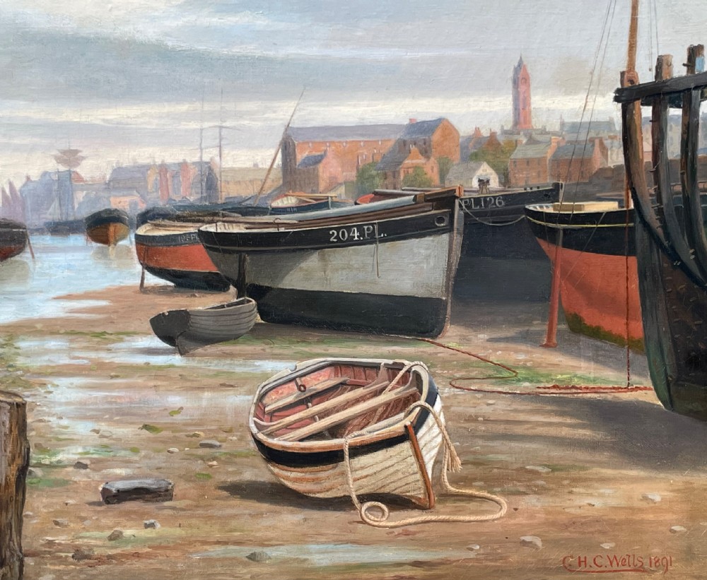 Fantastic Oil Painting of Peel Harbour, Isle of Man  View V