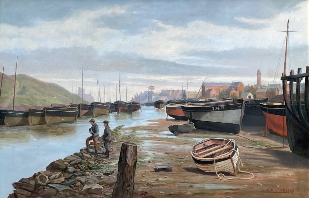 Fantastic Oil Painting of Peel Harbour, Isle of Man  View VI