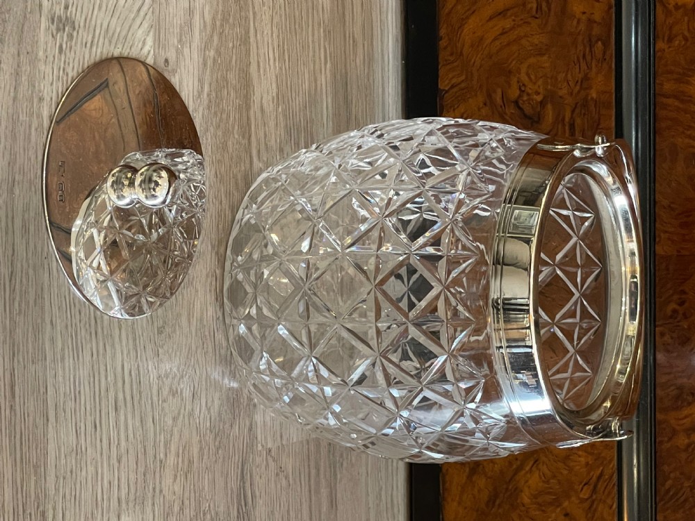 George V Silver Mounted Biscuit Barrel View III
