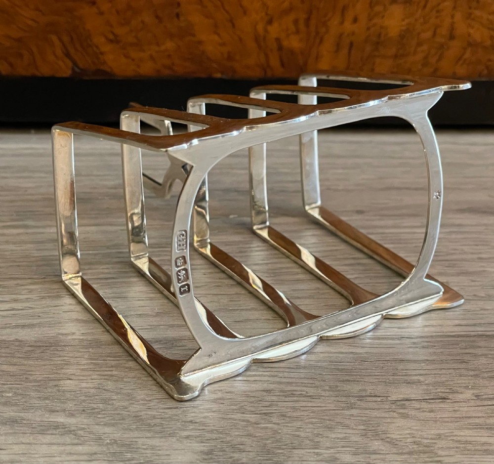 Art Deco Solid Silver Toast Rack View IV