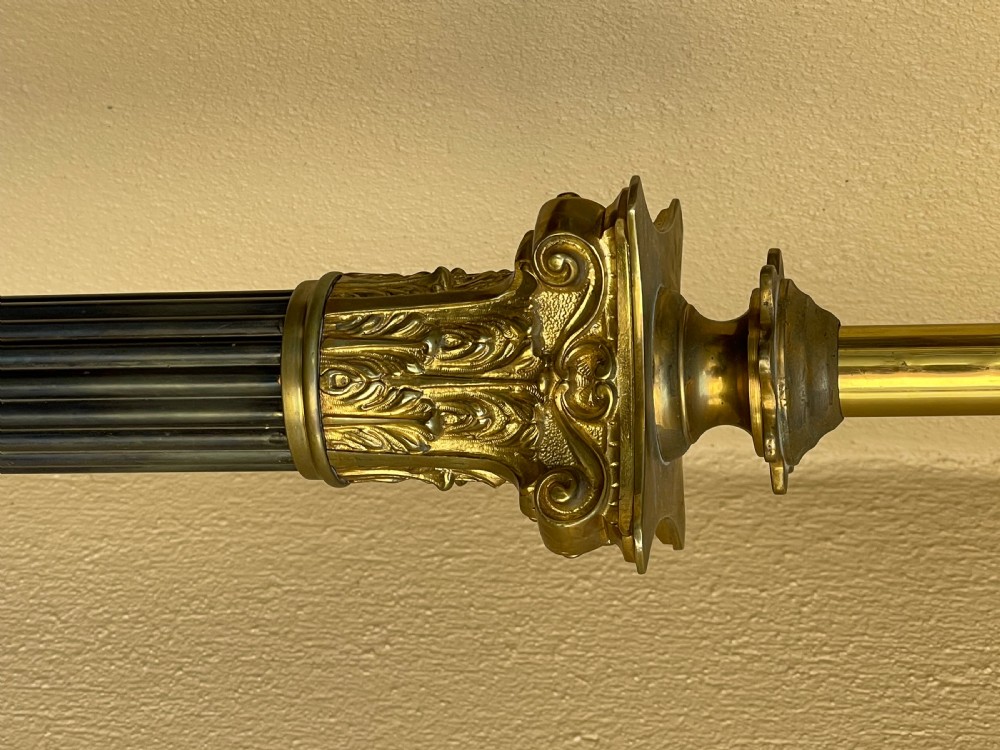 Victorian Brass Corinthian Column Standard Lamp  View II