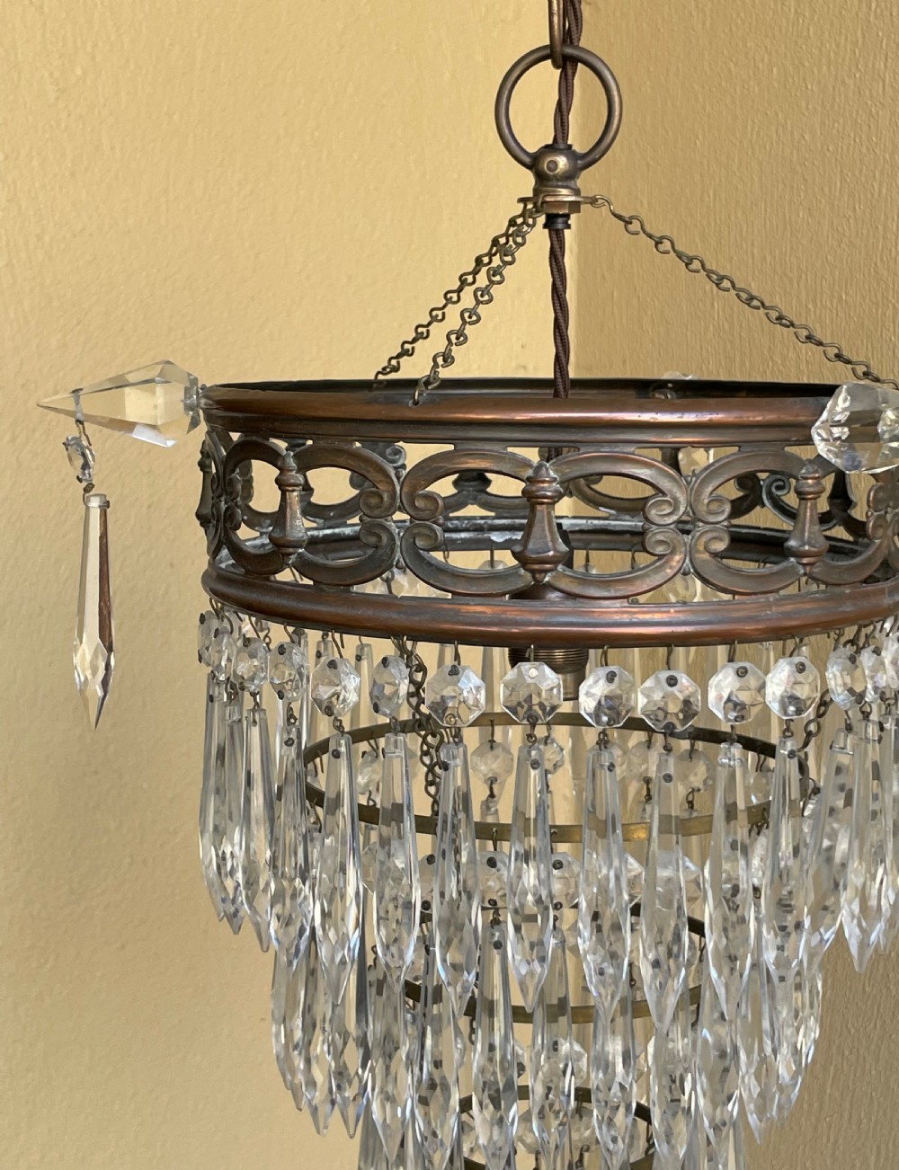 A Good Five Tier Waterfall Crystal Chandelier  View II