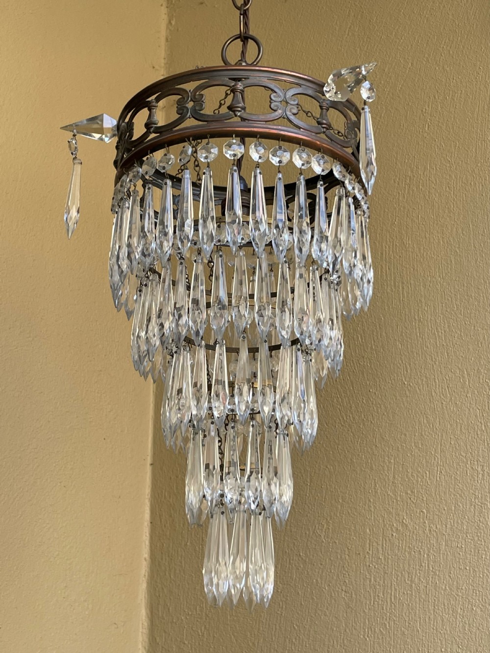 A Good Five Tier Waterfall Crystal Chandelier  View VIII