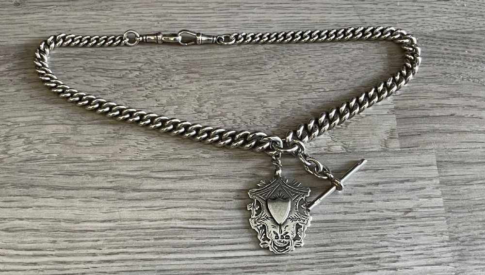 Quality Silver Double Albert Watch Chain View II