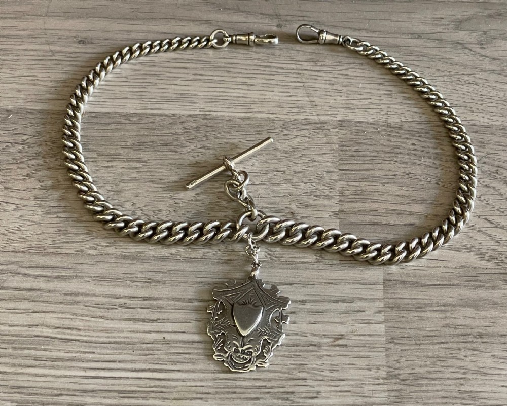 Quality Silver Double Albert Watch Chain View V
