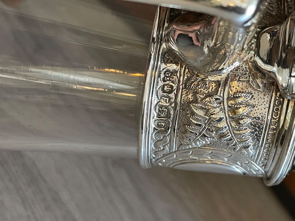 Victorian Silver Mounted Glass Claret Jug, 1873 View VII