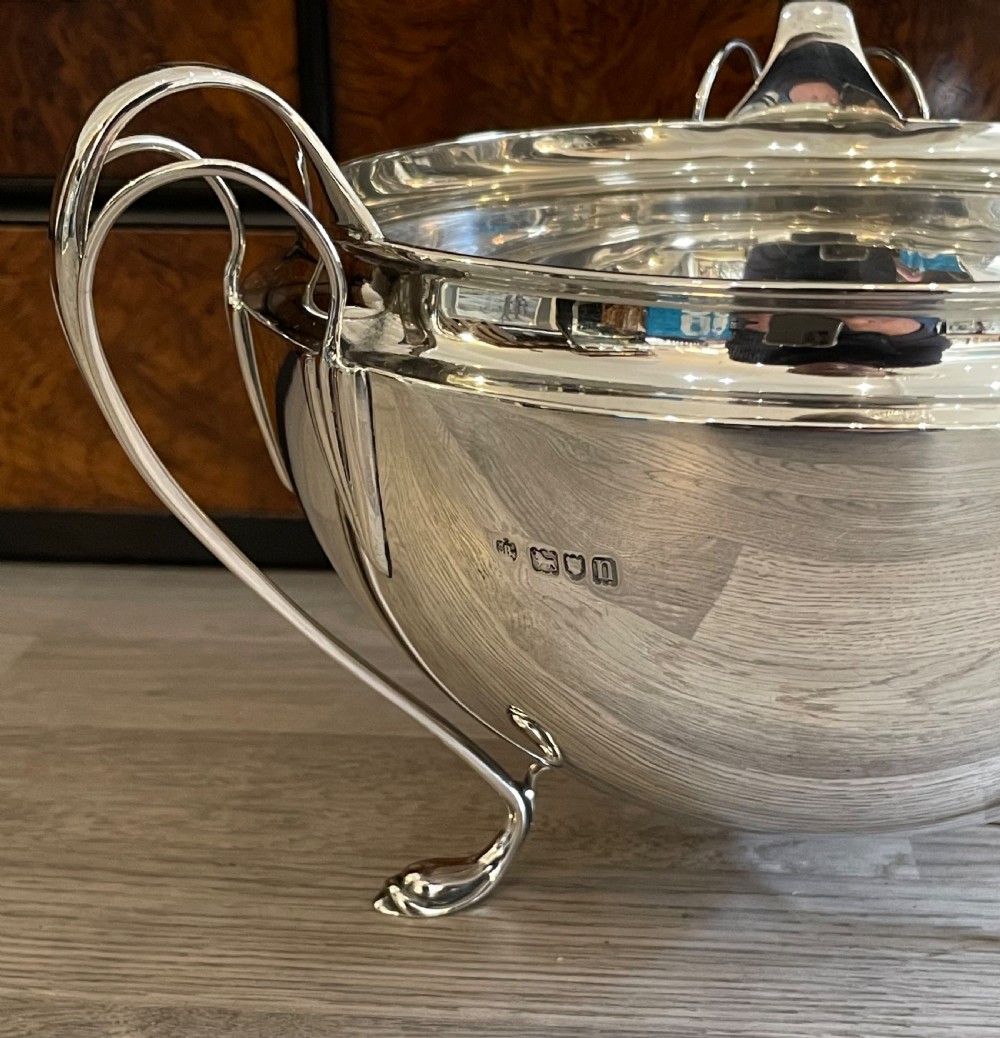 Impressive Large Art Nouveau Solid Silver Bowl View II