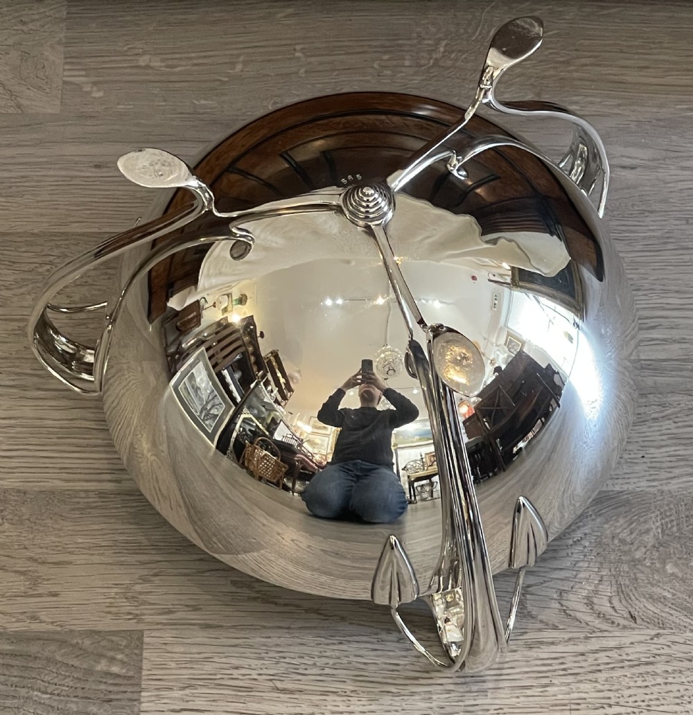 Impressive Large Art Nouveau Solid Silver Bowl View V