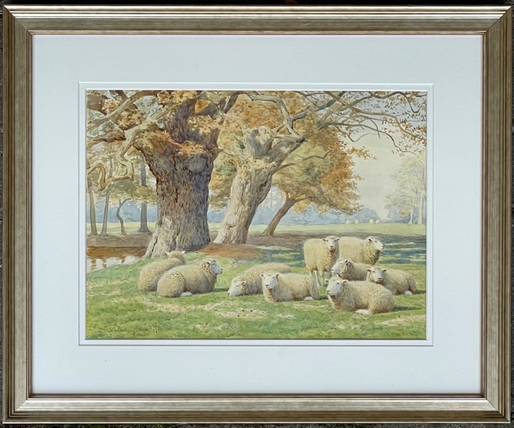 William Sidney Cooper (1854-1927) watercolour of sheep