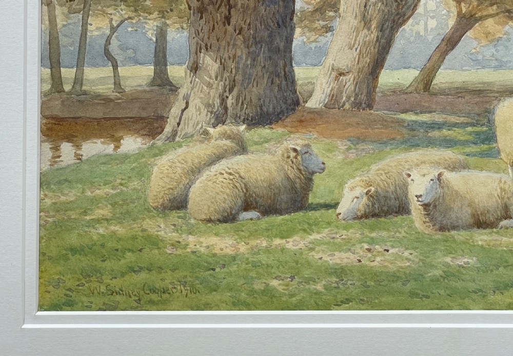 William Sidney Cooper (1854-1927) watercolour of sheep View II