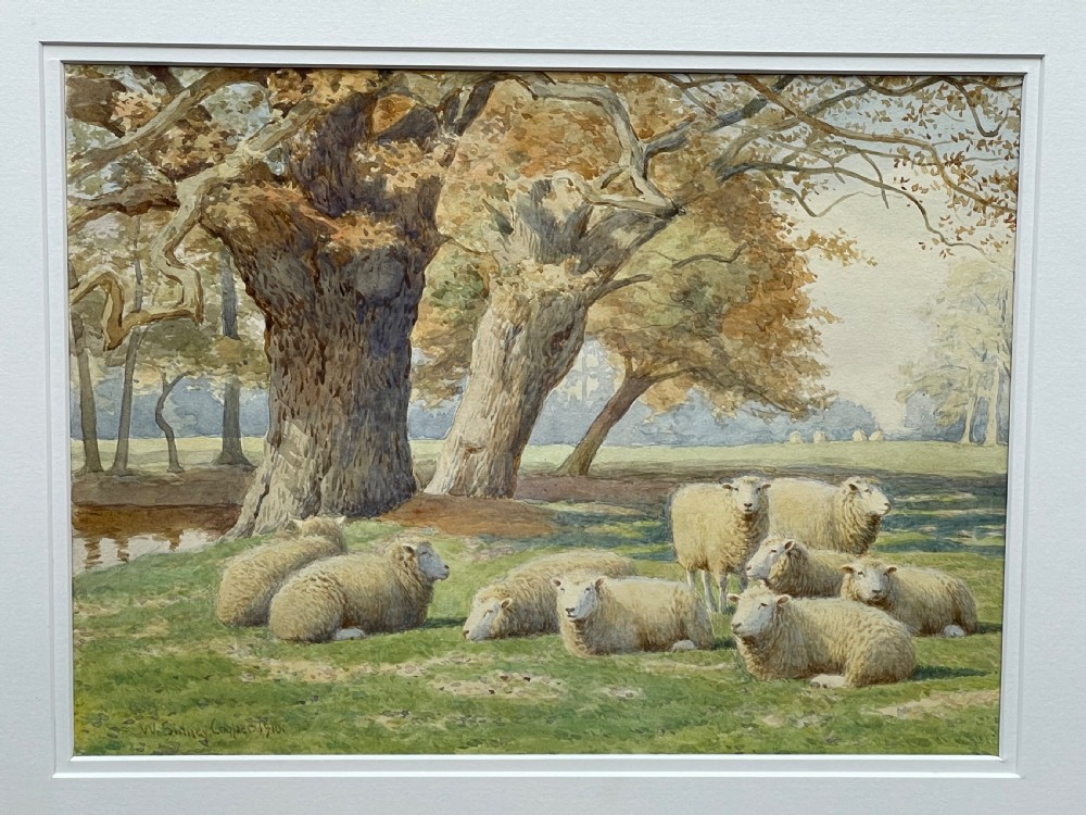 William Sidney Cooper (1854-1927) watercolour of sheep View III